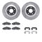 Dynamic Friction 7512-46066 - Brake Kit - Drilled and Slotted Silver Rotors with 5000 Advanced Brake Pads includes Hardware
