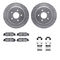 Dynamic Friction 7512-46089 - Brake Kit - Drilled and Slotted Silver Rotors with 5000 Advanced Brake Pads includes Hardware