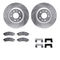 Dynamic Friction 7512-46137 - Brake Kit - Drilled and Slotted Silver Rotors with 5000 Advanced Brake Pads includes Hardware