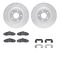 Dynamic Friction 7512-46147 - Brake Kit - Drilled and Slotted Silver Rotors with 5000 Advanced Brake Pads includes Hardware