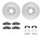 Dynamic Friction 7512-46153 - Brake Kit - Drilled and Slotted Silver Rotors with 5000 Advanced Brake Pads includes Hardware