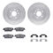 Dynamic Friction 7512-46157 - Brake Kit - Drilled and Slotted Silver Rotors with 5000 Advanced Brake Pads includes Hardware