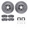 Dynamic Friction 7512-46193 - Brake Kit - Drilled and Slotted Silver Rotors with 5000 Advanced Brake Pads includes Hardware