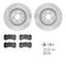 Dynamic Friction 7512-46203 - Brake Kit - Drilled and Slotted Silver Rotors with 5000 Advanced Brake Pads includes Hardware