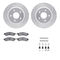 Dynamic Friction 7512-47091 - Brake Kit - Drilled and Slotted Silver Rotors with 5000 Advanced Brake Pads includes Hardware