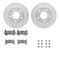 Dynamic Friction 7512-47142 - Brake Kit - Drilled and Slotted Silver Rotors with 5000 Advanced Brake Pads includes Hardware