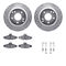 Dynamic Friction 7512-47149 - Brake Kit - Drilled and Slotted Silver Rotors with 5000 Advanced Brake Pads includes Hardware