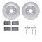 Dynamic Friction 7512-47217 - Brake Kit - Drilled and Slotted Silver Rotors with 5000 Advanced Brake Pads includes Hardware