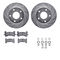 Dynamic Friction 7512-48102 - Brake Kit - Drilled and Slotted Silver Rotors with 5000 Advanced Brake Pads includes Hardware