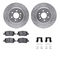 Dynamic Friction 7512-49000 - Brake Kit - Silver Zinc Coated Drilled and Slotted Rotors and 5000 Brake Pads with Hardware