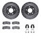 Dynamic Friction 7512-52008 - Brake Kit - Drilled and Slotted Silver Rotors with 5000 Advanced Brake Pads includes Hardware