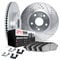 Dynamic Friction 7512-03074 - Brake Kit - Drilled and Slotted Silver Rotors with 5000 Advanced Brake Pads includes Hardware