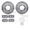Dynamic Friction 7512-11046 - Brake Kit - Drilled and Slotted Silver Rotors with 5000 Advanced Brake Pads includes Hardware