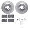 Dynamic Friction 7512-11091 - Brake Kit - Drilled and Slotted Silver Rotors with 5000 Advanced Brake Pads includes Hardware