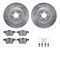 Dynamic Friction 7512-20099 - Brake Kit - Drilled and Slotted Silver Rotors with 5000 Advanced Brake Pads includes Hardware