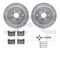 Dynamic Friction 7512-21055 - Brake Kit - Drilled and Slotted Silver Rotors with 5000 Advanced Brake Pads includes Hardware
