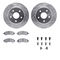 Dynamic Friction 7512-42099 - Brake Kit - Drilled and Slotted Silver Rotors with 5000 Advanced Brake Pads includes Hardware
