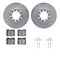 Dynamic Friction 7512-63155 - Brake Kit - Drilled and Slotted Silver Rotors with 5000 Advanced Brake Pads includes Hardware