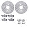 Dynamic Friction 7512-01020 - Brake Kit - Drilled and Slotted Silver Rotors with 5000 Advanced Brake Pads includes Hardware