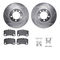 Dynamic Friction 7512-02026 - Brake Kit - Drilled and Slotted Silver Rotors with 5000 Advanced Brake Pads includes Hardware