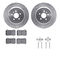 Dynamic Friction 7512-26005 - Brake Kit - Drilled and Slotted Silver Rotors with 5000 Advanced Brake Pads includes Hardware