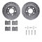 Dynamic Friction 7512-27068 - Brake Kit - Drilled and Slotted Silver Rotors with 5000 Advanced Brake Pads includes Hardware