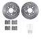 Dynamic Friction 7512-27090 - Brake Kit - Drilled and Slotted Silver Rotors with 5000 Advanced Brake Pads includes Hardware