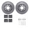 Dynamic Friction 7512-27102 - Brake Kit - Drilled and Slotted Silver Rotors with 5000 Advanced Brake Pads includes Hardware