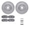 Dynamic Friction 7512-27123 - Brake Kit - Drilled and Slotted Silver Rotors with 5000 Advanced Brake Pads includes Hardware