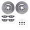 Dynamic Friction 7512-27287 - Brake Kit - Drilled and Slotted Silver Rotors with 5000 Advanced Brake Pads includes Hardware
