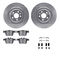 Dynamic Friction 7512-27305 - Brake Kit - Drilled and Slotted Silver Rotors with 5000 Advanced Brake Pads includes Hardware