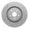 Dynamic Friction 2614-46001 - Brake Kit - Coated Drilled and Slotted Brake Rotors and 5000 Euro Ceramic Brake Pads with Hardware