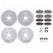 Dynamic Friction 2514-45022 - Brake Kit - Coated Drilled and Slotted Brake Rotors and 5000 Advanced Brake Pads with Hardware