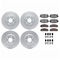 Dynamic Friction 2614-40000 - Brake Kit - Coated Drilled and Slotted Brake Rotors and 5000 Euro Ceramic Brake Pads with Hardware