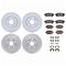 Dynamic Friction 2514-75004 - Brake Kit - Coated Drilled and Slotted Brake Rotors and 5000 Advanced Brake Pads with Hardware