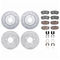 Dynamic Friction 2514-21001 - Brake Kit - Coated Drilled and Slotted Brake Rotors and 5000 Advanced Brake Pads with Hardware