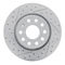 Dynamic Friction 2614-74009 - Brake Kit - Coated Drilled and Slotted Brake Rotors and 5000 Euro Ceramic Brake Pads with Hardware