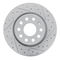 Dynamic Friction 2614-74009 - Brake Kit - Coated Drilled and Slotted Brake Rotors and 5000 Euro Ceramic Brake Pads with Hardware