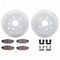 Dynamic Friction 2712-13049 - Brake Kit - Drilled Coated Carbon Alloy Brake Rotor and Active Performance 309 Brake Pads