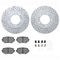 Dynamic Friction 2512-01009 - Brake Kit - Coated Drilled and Slotted Brake Rotors and 5000 Advanced Brake Pads with Hardware