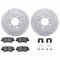 Dynamic Friction 2512-03029 - Brake Kit - Coated Drilled and Slotted Brake Rotors and 5000 Advanced Brake Pads with Hardware