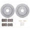 Dynamic Friction 2512-03045 - Brake Kit - Coated Drilled and Slotted Brake Rotors and 5000 Advanced Brake Pads with Hardware