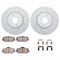 Dynamic Friction 2512-03048 - Brake Kit - Coated Drilled and Slotted Brake Rotors and 5000 Advanced Brake Pads with Hardware