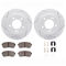 Dynamic Friction 2512-03054 - Brake Kit - Coated Drilled and Slotted Brake Rotors and 5000 Advanced Brake Pads with Hardware