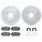 Dynamic Friction 2512-03056 - Brake Kit - Coated Drilled and Slotted Brake Rotors and 5000 Advanced Brake Pads with Hardware