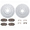 Dynamic Friction 2512-03079 - Brake Kit - Coated Drilled and Slotted Brake Rotors and 5000 Advanced Brake Pads with Hardware