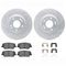 Dynamic Friction 2512-03082 - Brake Kit - Coated Drilled and Slotted Brake Rotors and 5000 Advanced Brake Pads with Hardware