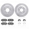 Dynamic Friction 2512-03094 - Brake Kit - Coated Drilled and Slotted Brake Rotors and 5000 Advanced Brake Pads with Hardware