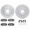 Dynamic Friction 2512-03014 - Brake Kit - Coated Drilled and Slotted Brake Rotors and 5000 Advanced Brake Pads with Hardware