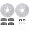 Dynamic Friction 2512-03025 - Brake Kit - Coated Drilled and Slotted Brake Rotors and 5000 Advanced Brake Pads with Hardware